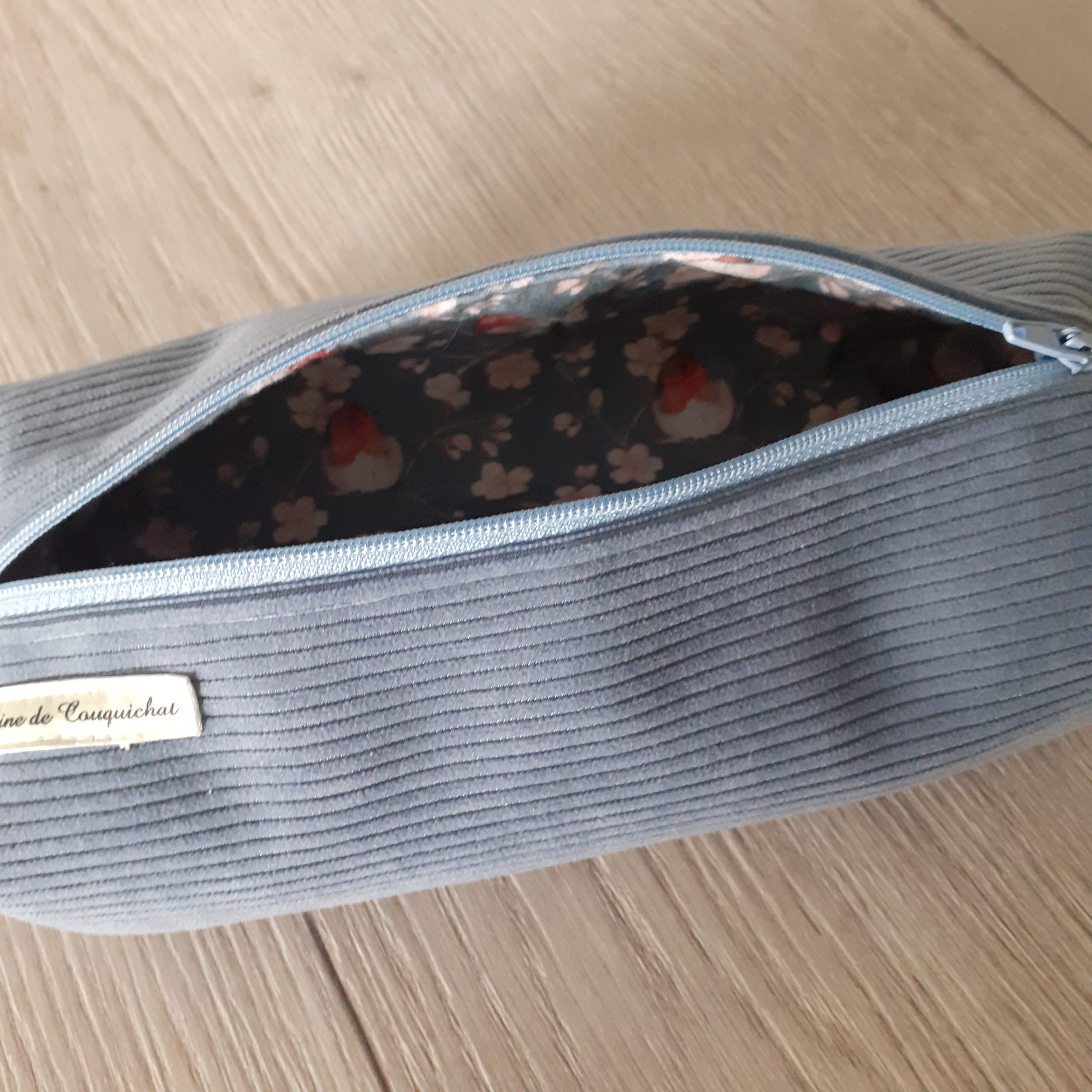 Trousse Maquillage En Velours Côtelé 21x10 Cm Avec Fermeture Éclair - Multifonction Pour Crayons, Cosmétiques, Rangement